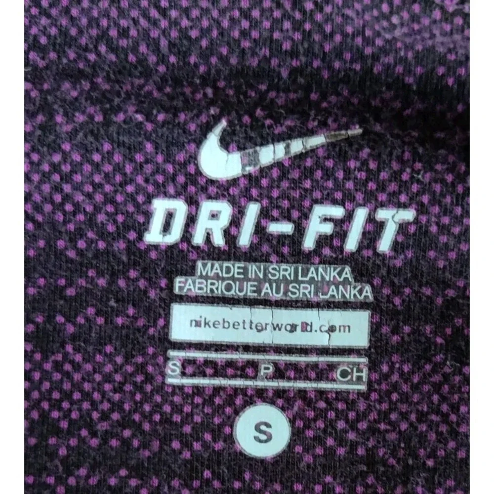 Nike Legend Women's Zig Dot Tight Fit Training 3/4 Capri Pants Purple/Black Sz S